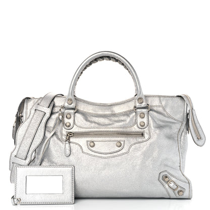Balenciaga Metallic Agneau Giant 12 Silver Hardware City Gris Aluminum 3 of 11