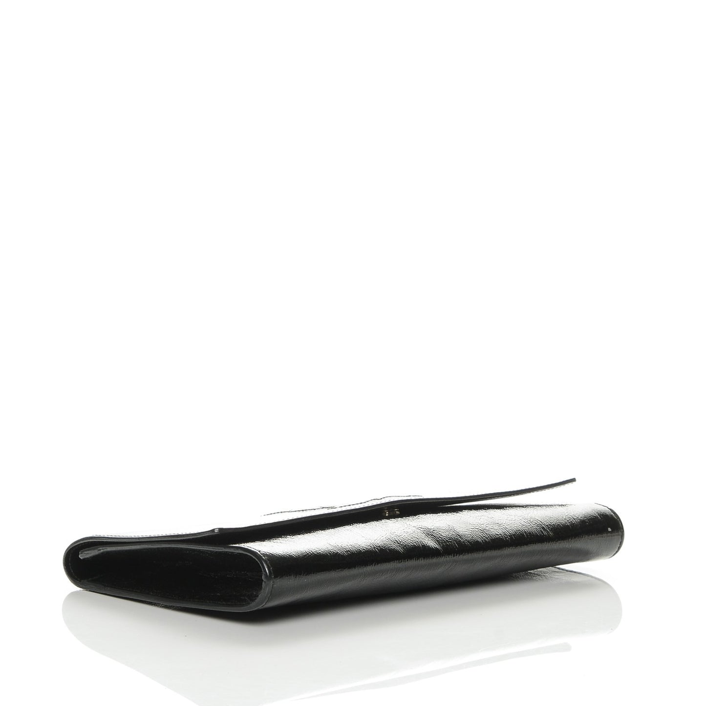 Textured Patent Monogram Large Belle De Jour Clutch Black