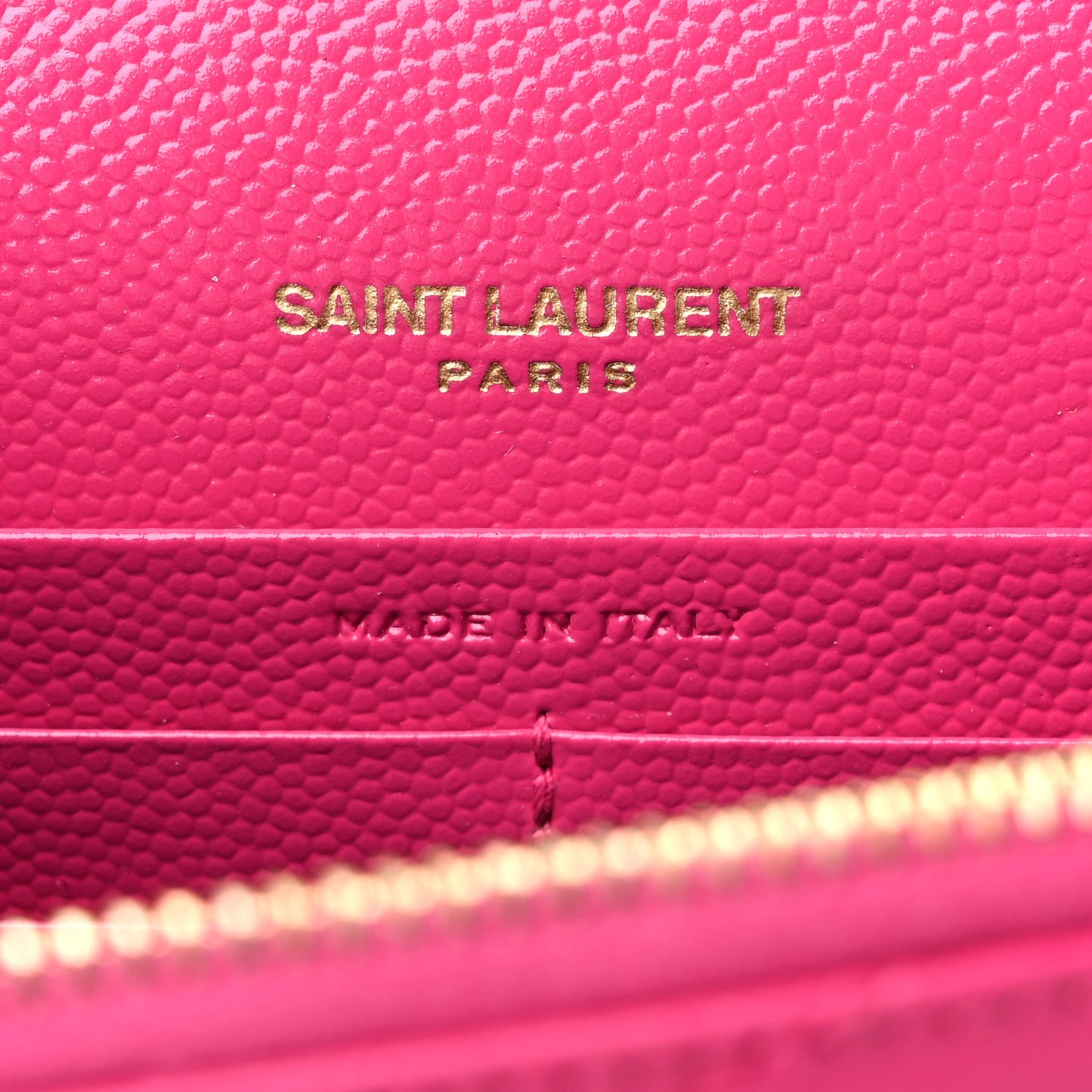 Grain De Poudre Matelasse Chevron Monogram Envelope Chain Wallet Fresh Fuchsia