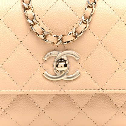 Chanel Caviar Quilted Coco Handle Clutch With Chain Beige 8 of 11