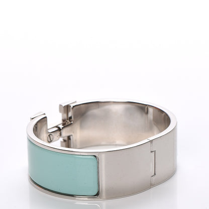 Hermes Enamel Wide Clic Clac H Bracelet PM Lagon White 3 of 5