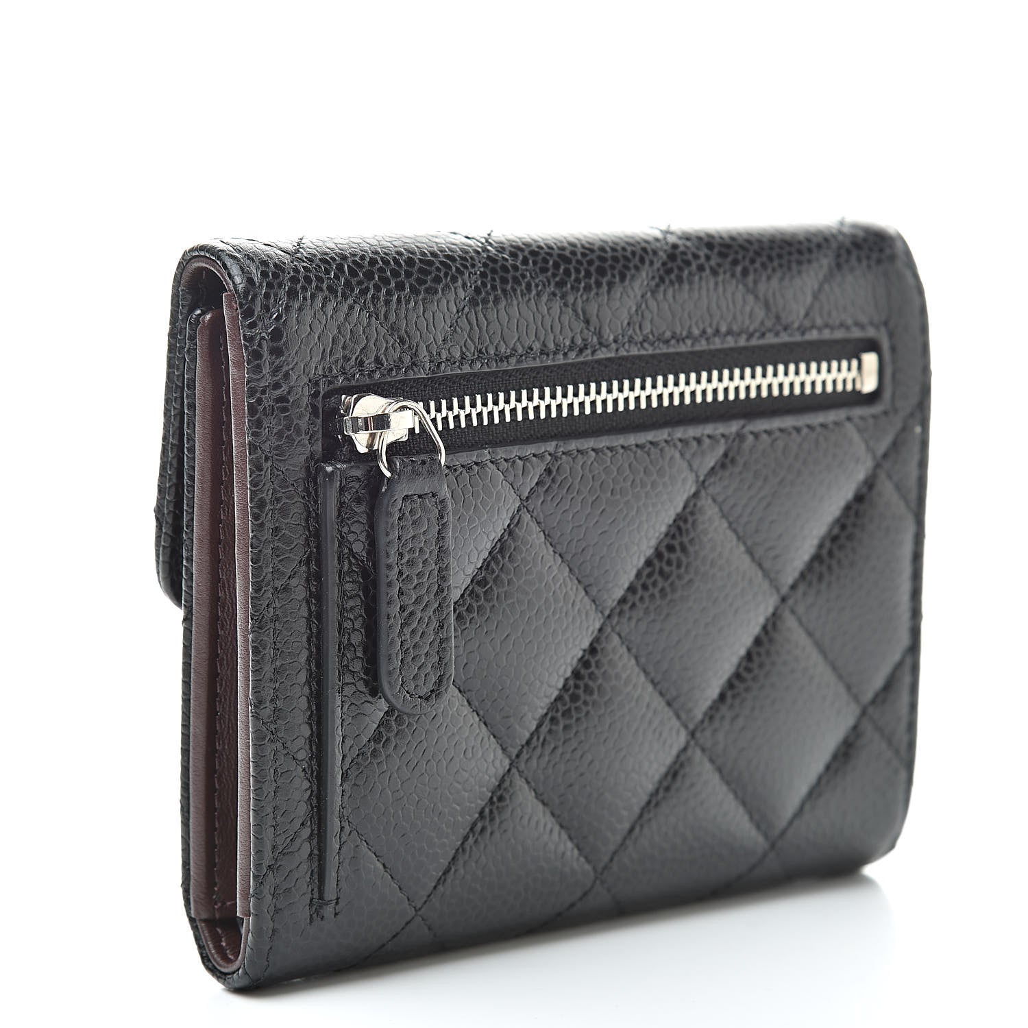 Chanel Caviar Quilted Compact Flap Wallet Black 3 of 9