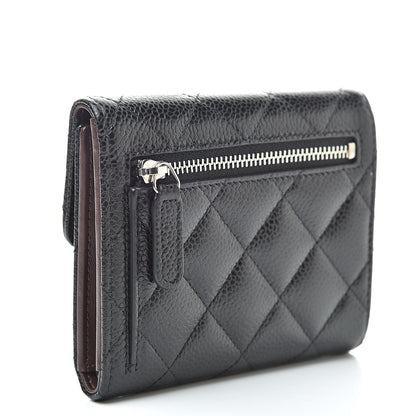 Chanel Caviar Quilted Compact Flap Wallet Black 3 of 9