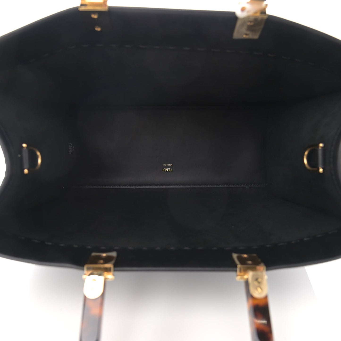 Vitello King Plexiglass Medium Fendi Sunshine Shopper Tote Black