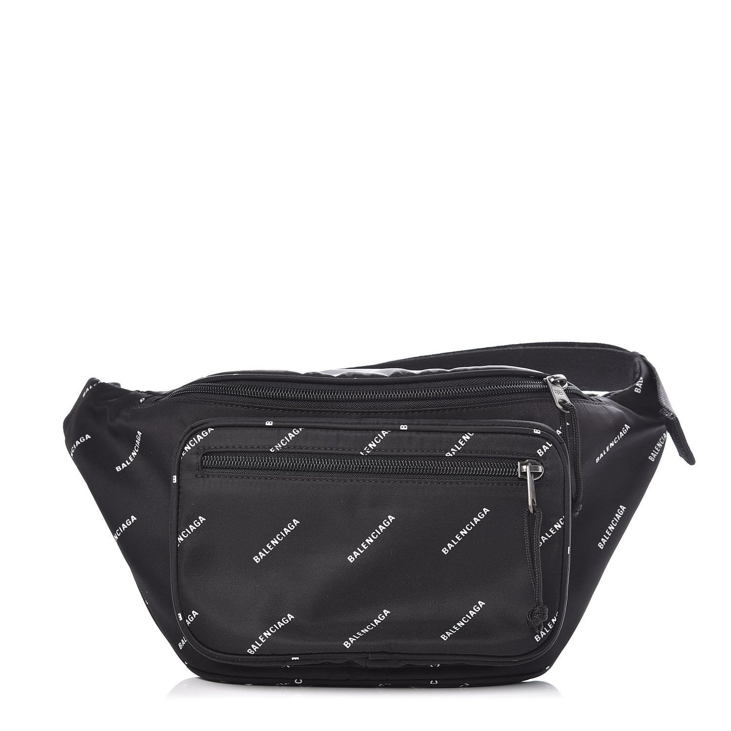 Twill Nylon Allover Logo Explorer Beltpack Black White
