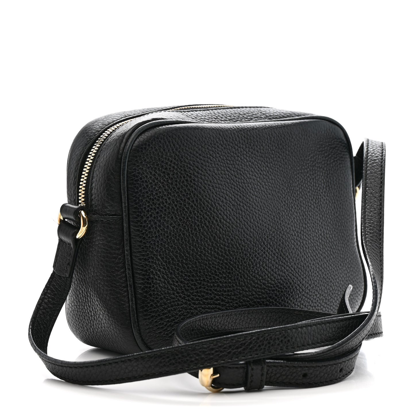 Pebbled Calfskin Small Soho Disco Bag Black