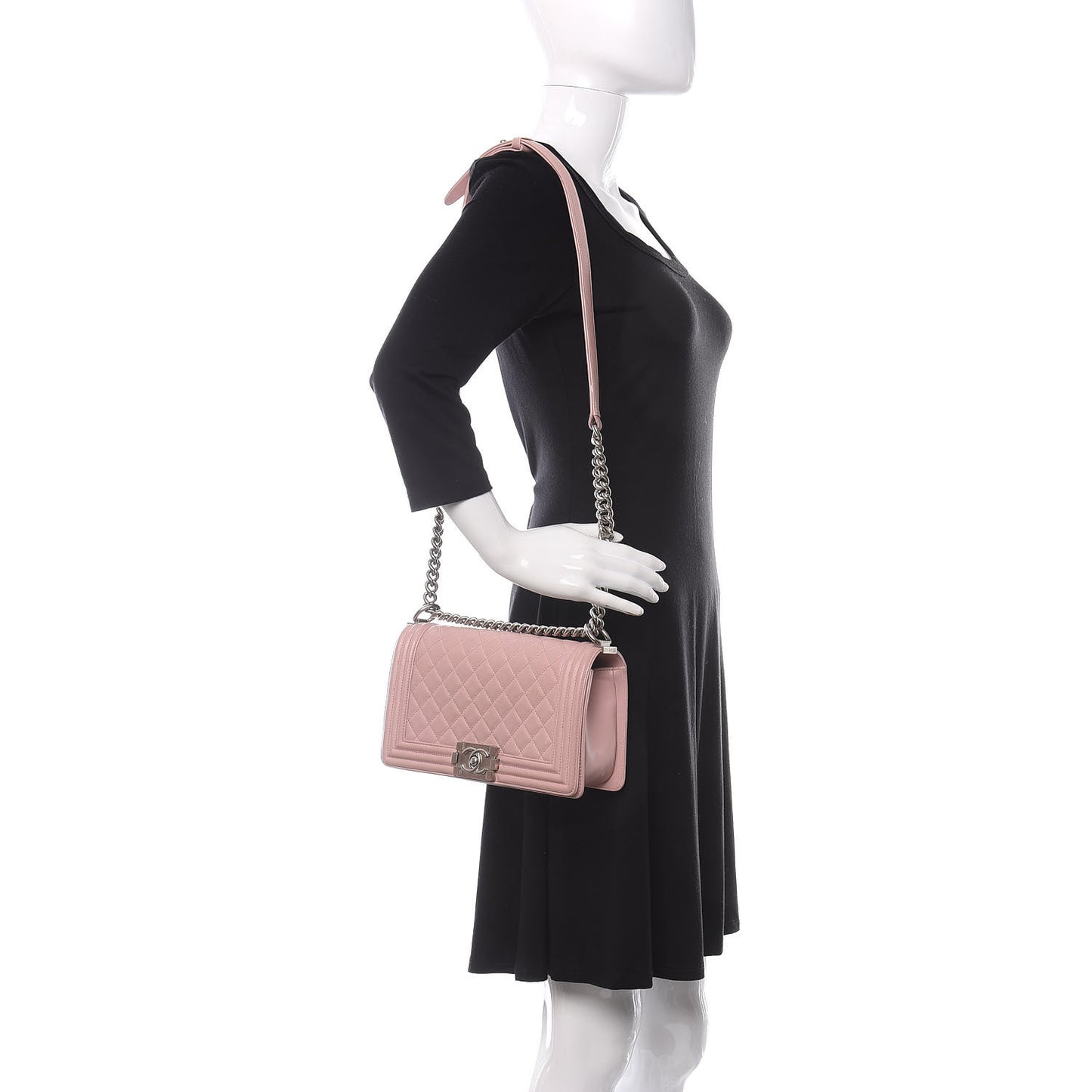 Lambskin Quilted Medium Boy Flap Light Pink
