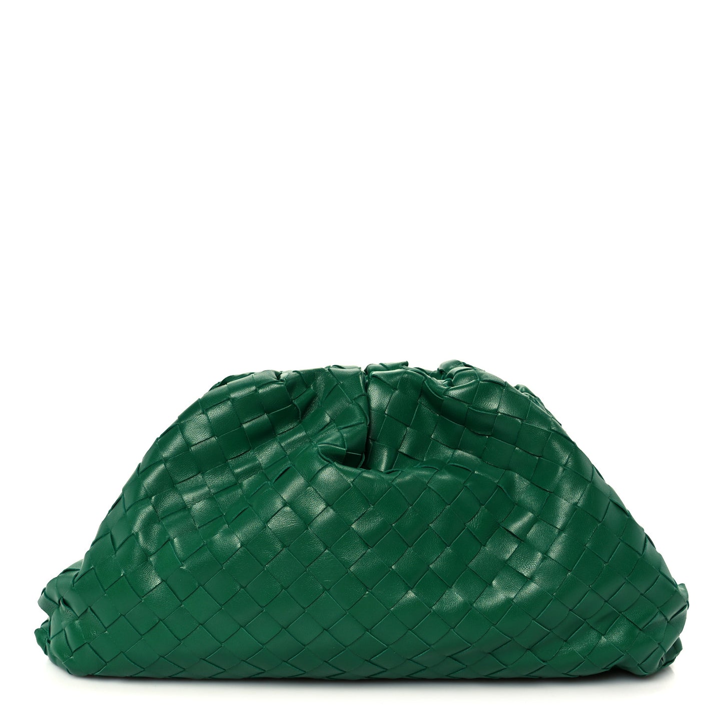 Nappa Maxi Intrecciato The Pouch Oversized Clutch Racing Green