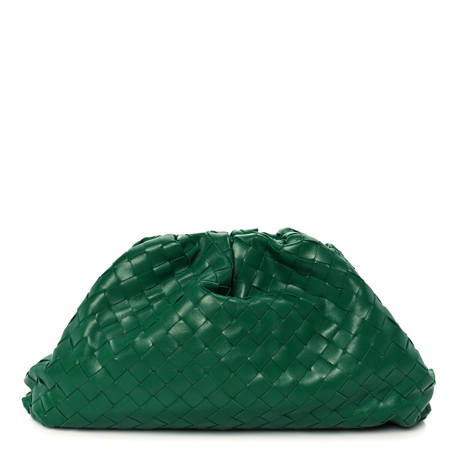 Bottega Veneta Nappa Maxi Intrecciato The Pouch Oversized Clutch Racing Green 1 of 11