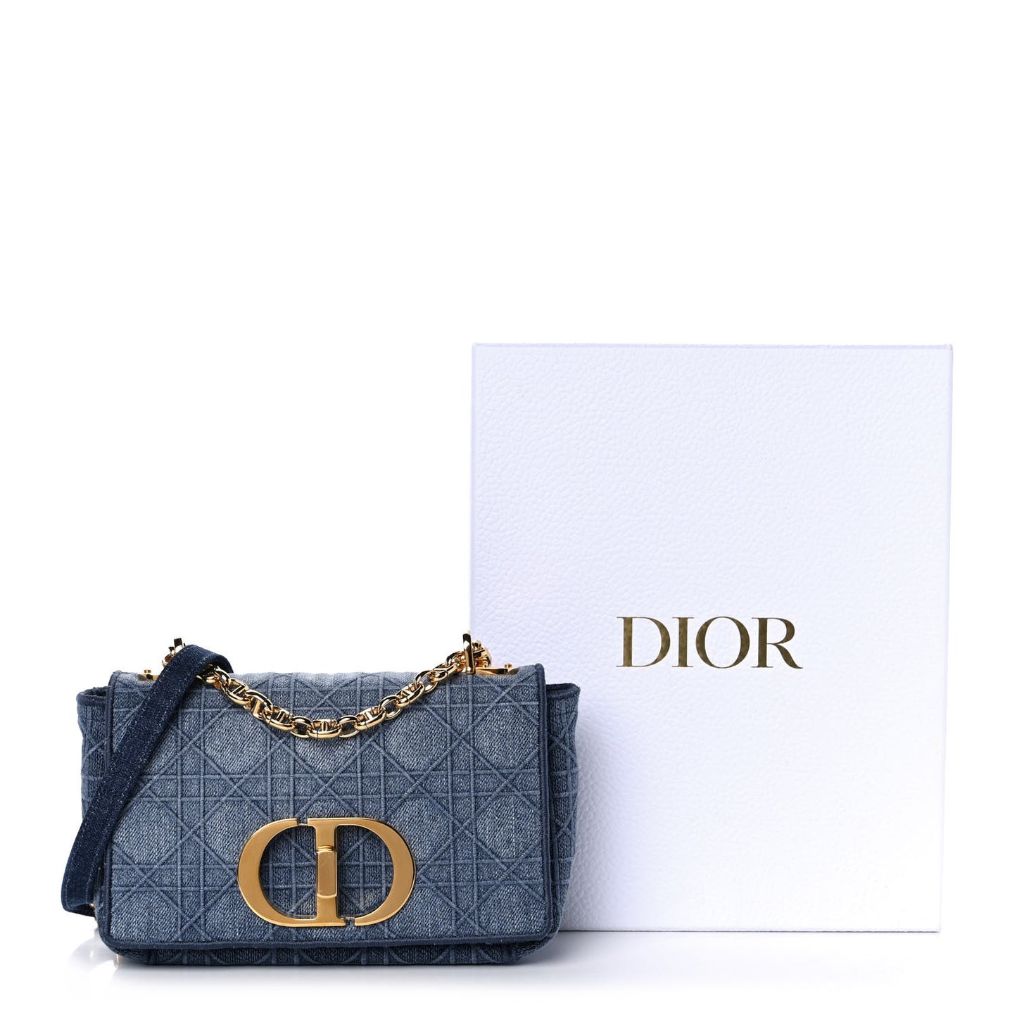 Denim Cannage Small Caro Bag Blue