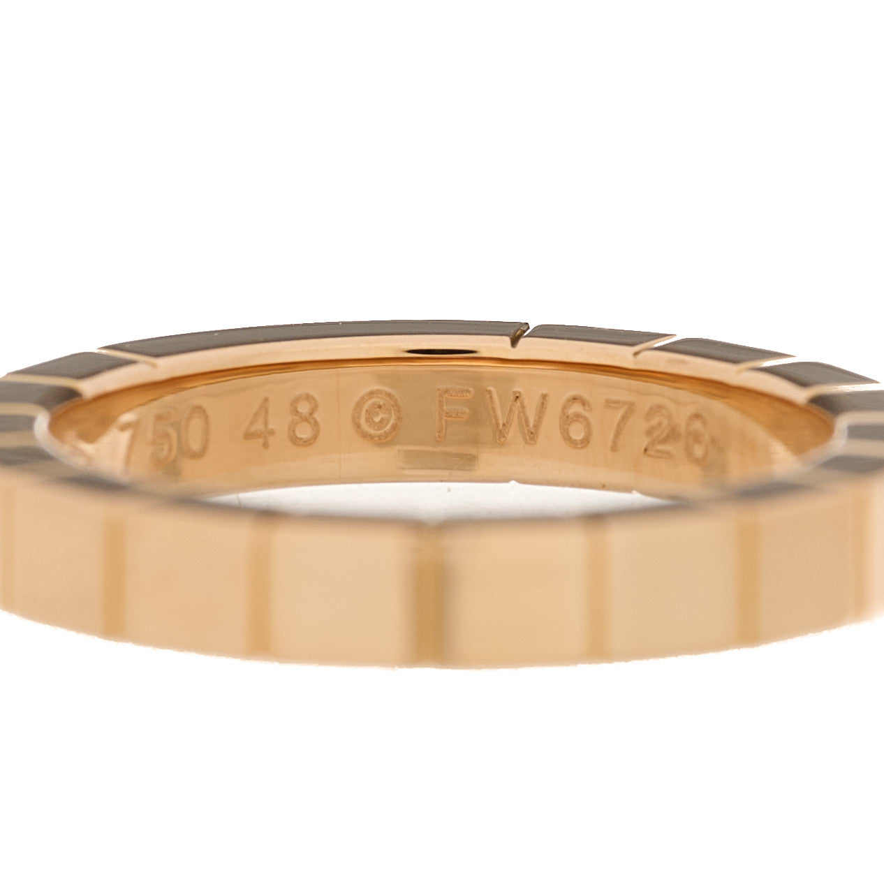 Cartier 18K Pink Gold 3mm Lanieres Ring 48 4.5 4 of 5