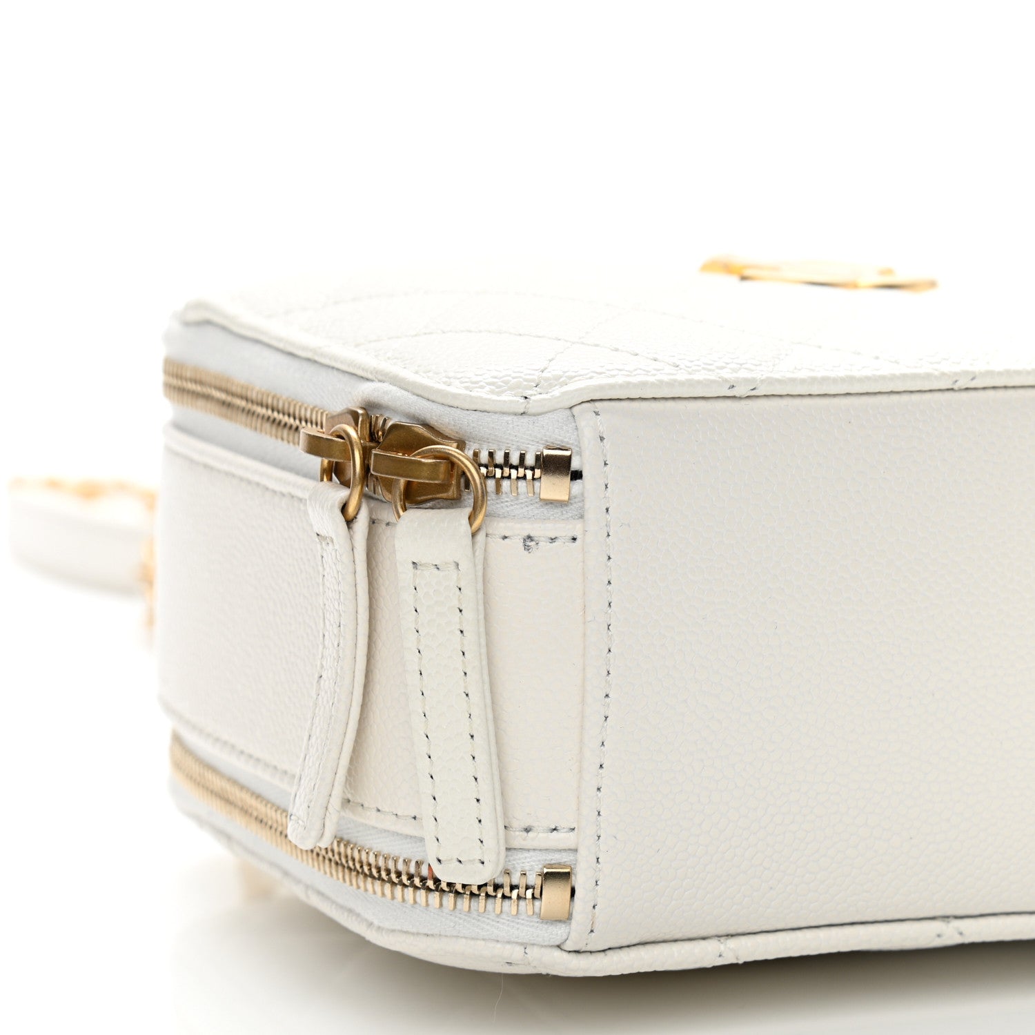 Chanel Caviar Quilted Small Pick Me Up Vanity Case White 9 of 10