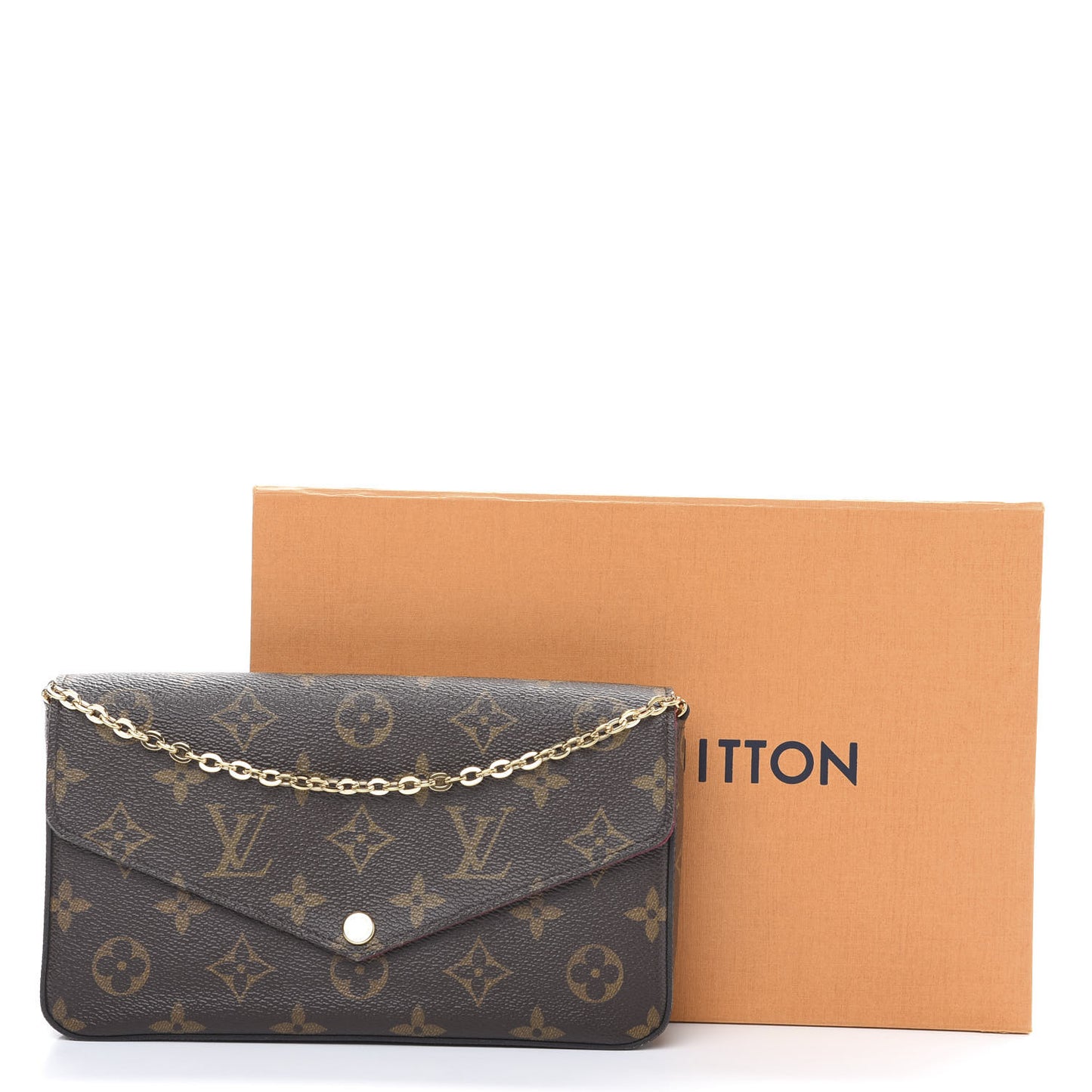 Monogram Pochette Felicie Chain Wallet Fuchsia