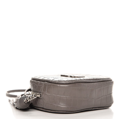 Saint Laurent Calfskin Crocodile Embossed Monogram Blogger Bag Fog 4 of 8