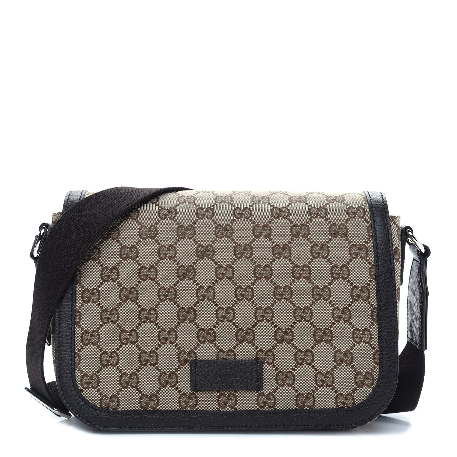 Gucci Monogram Flap Messenger Bag Beige Dark Brown 1 of 9
