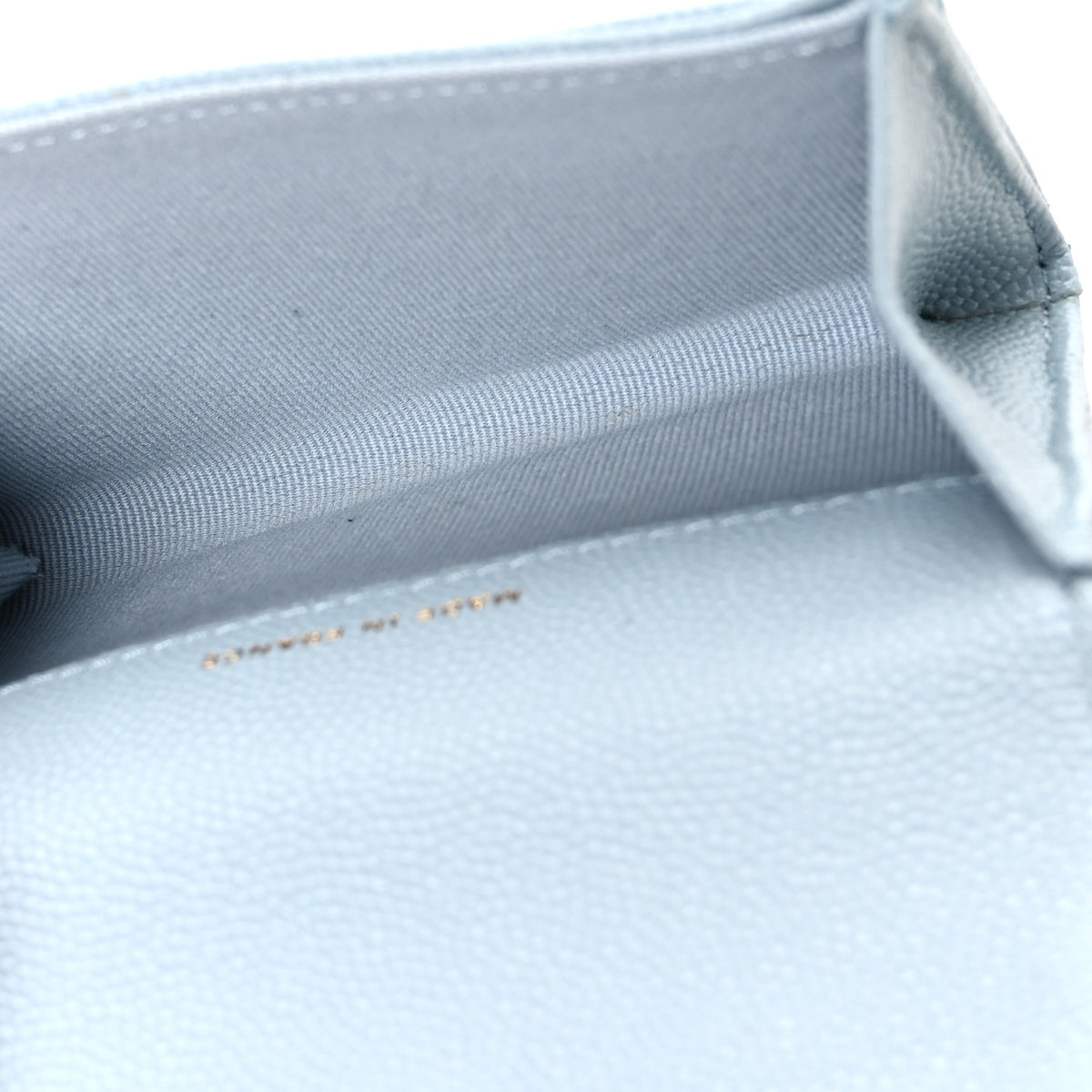 Caviar Quilted Flap Card Holder Wallet Light Blue