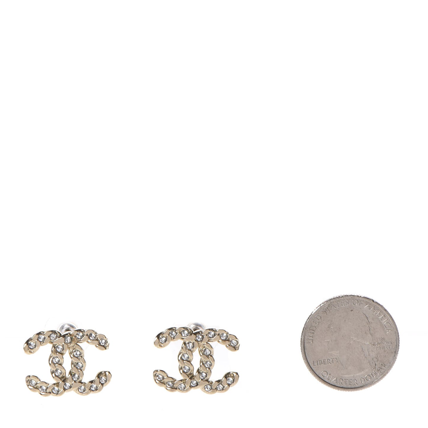 Crystal Pearls Coronation CC Earrings Gold