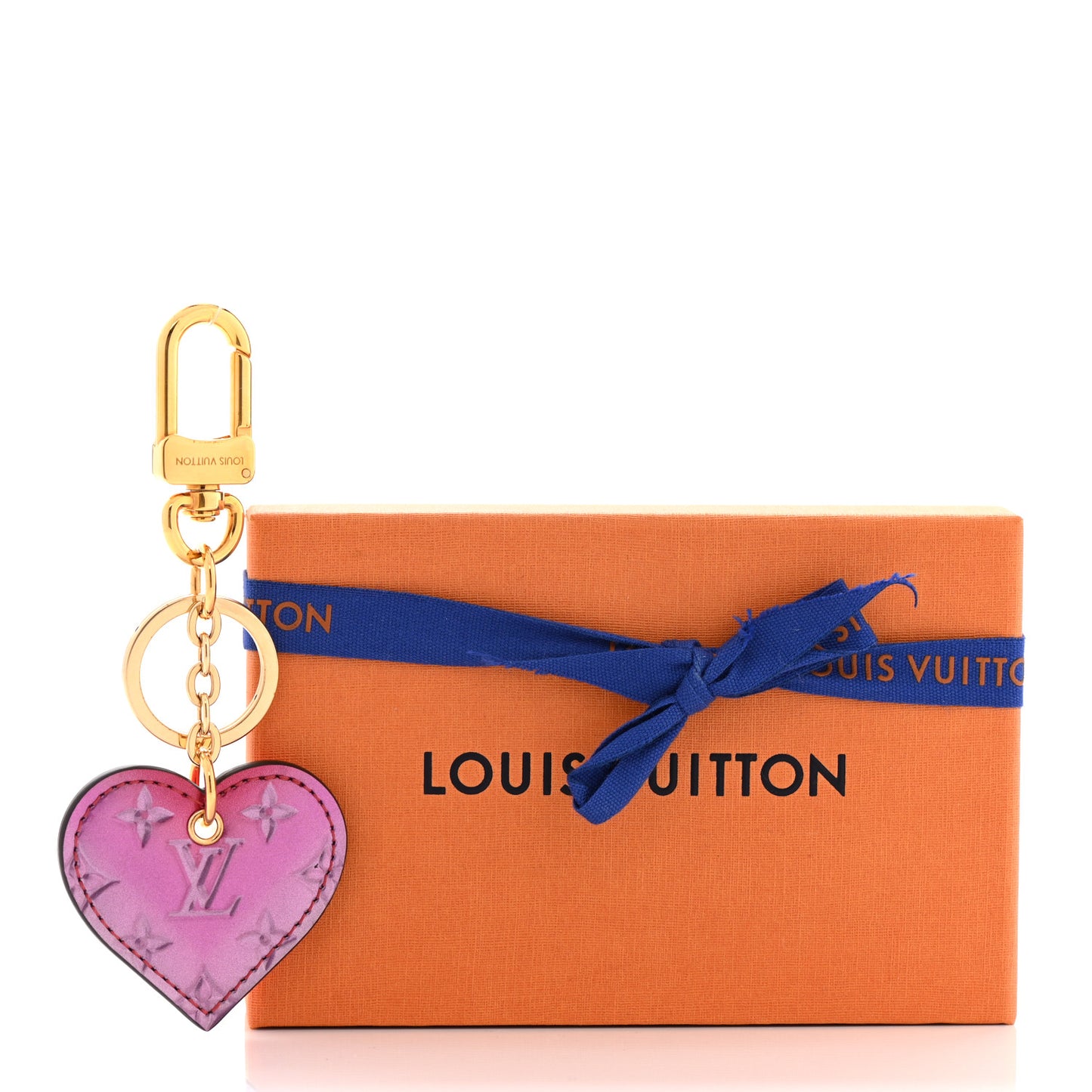Vernis Degrade Love Lock Heart Key Holder Bag Charm Pink Red