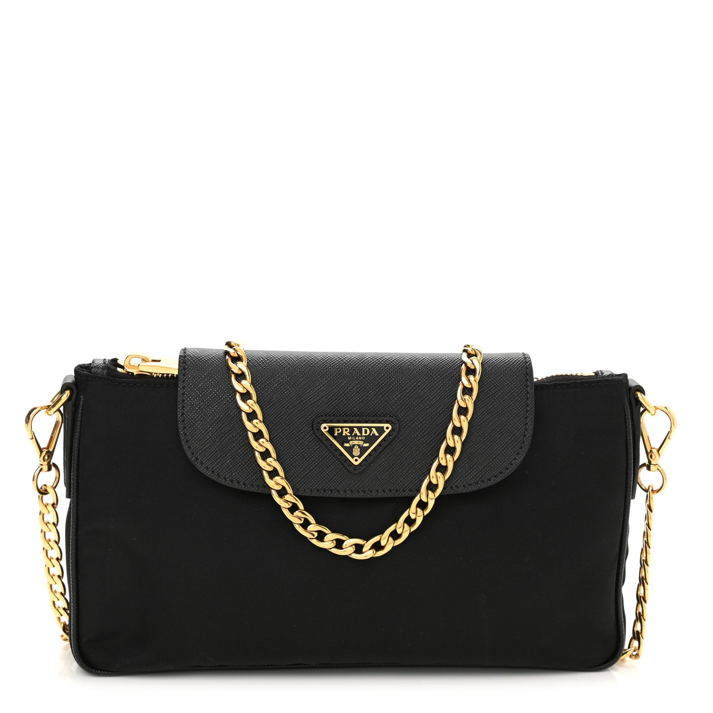 Tessuto Nylon Saffiano Crossbody Bag Black