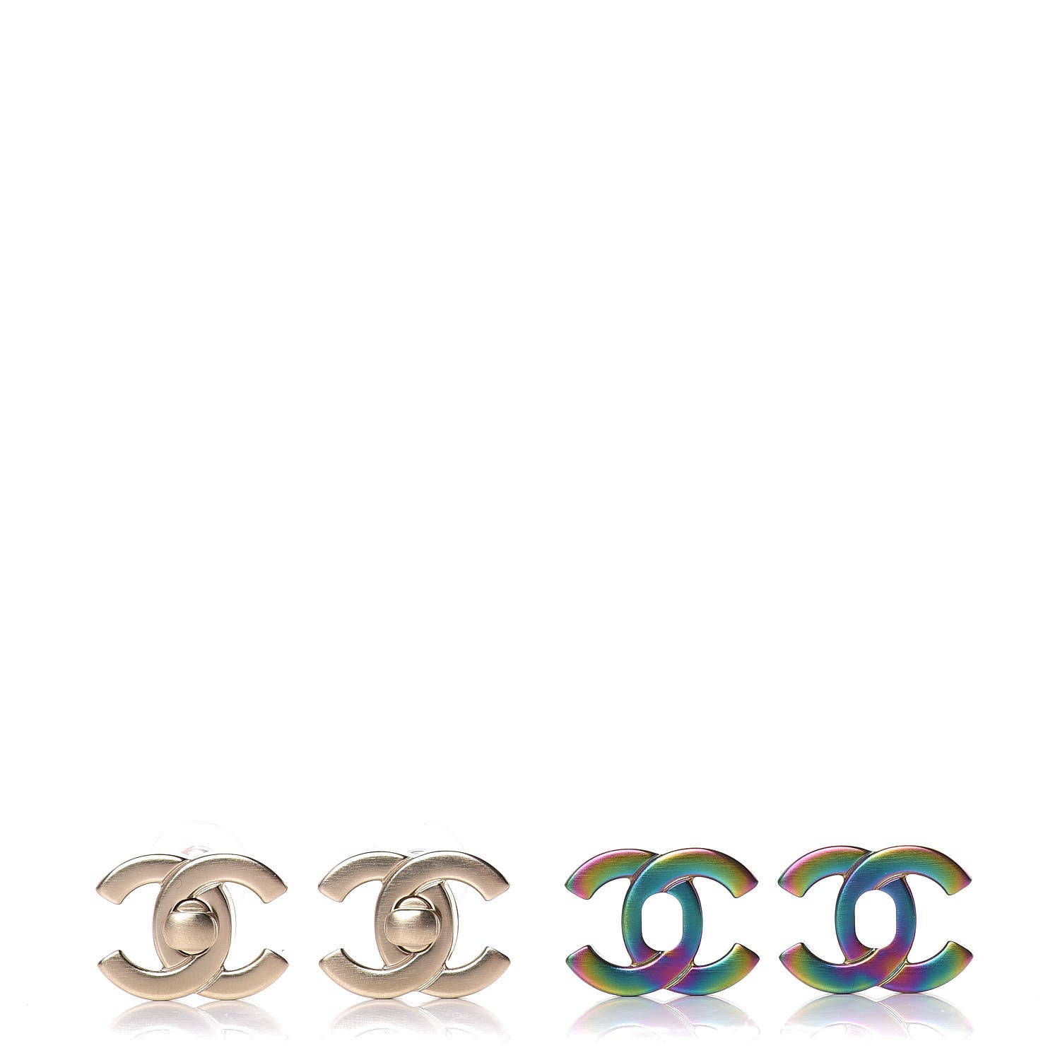 Chanel Metal CC Turnlock Interchangeable Earrings Gold 1 of 6