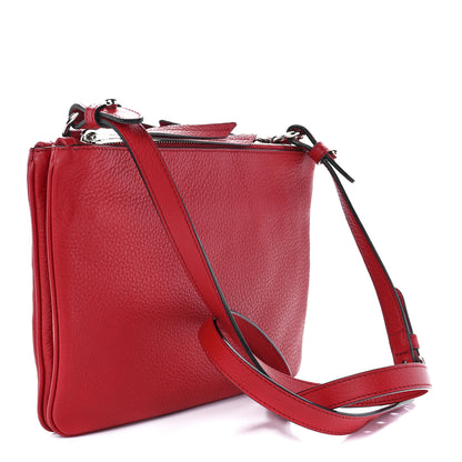 Prada Vitello Phenix Double Zip Crossbody Bag Rosso 3 of 12