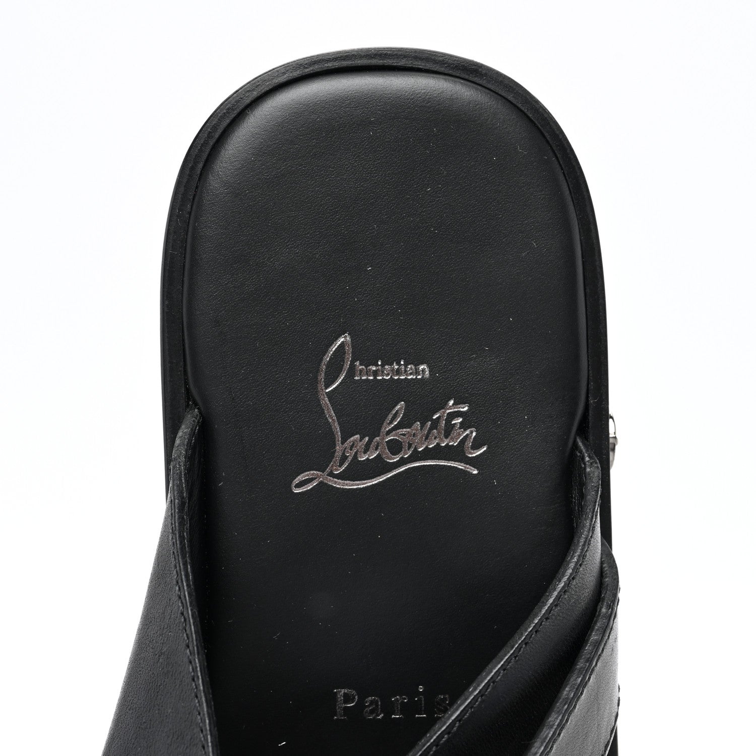 Christian Louboutin Calf Mens Sinouhe Flat Slide Sandals 41 Black 7 of 7