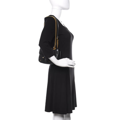 Gucci Calfskin Matelasse Studded Mini Pearly GG Marmont Shoulder Bag Black 3 of 13