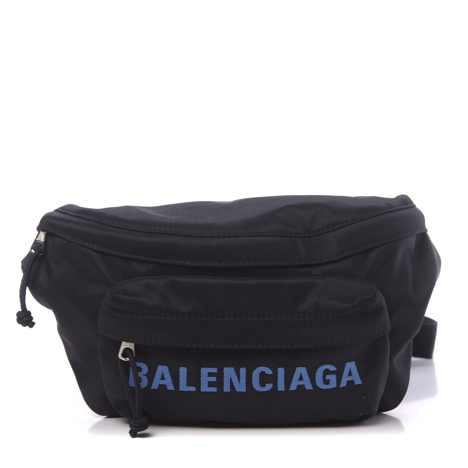 Balenciaga Recycled Sport Nylon Logo Embroidered Wheel Beltpack Black Blue 1 of 10