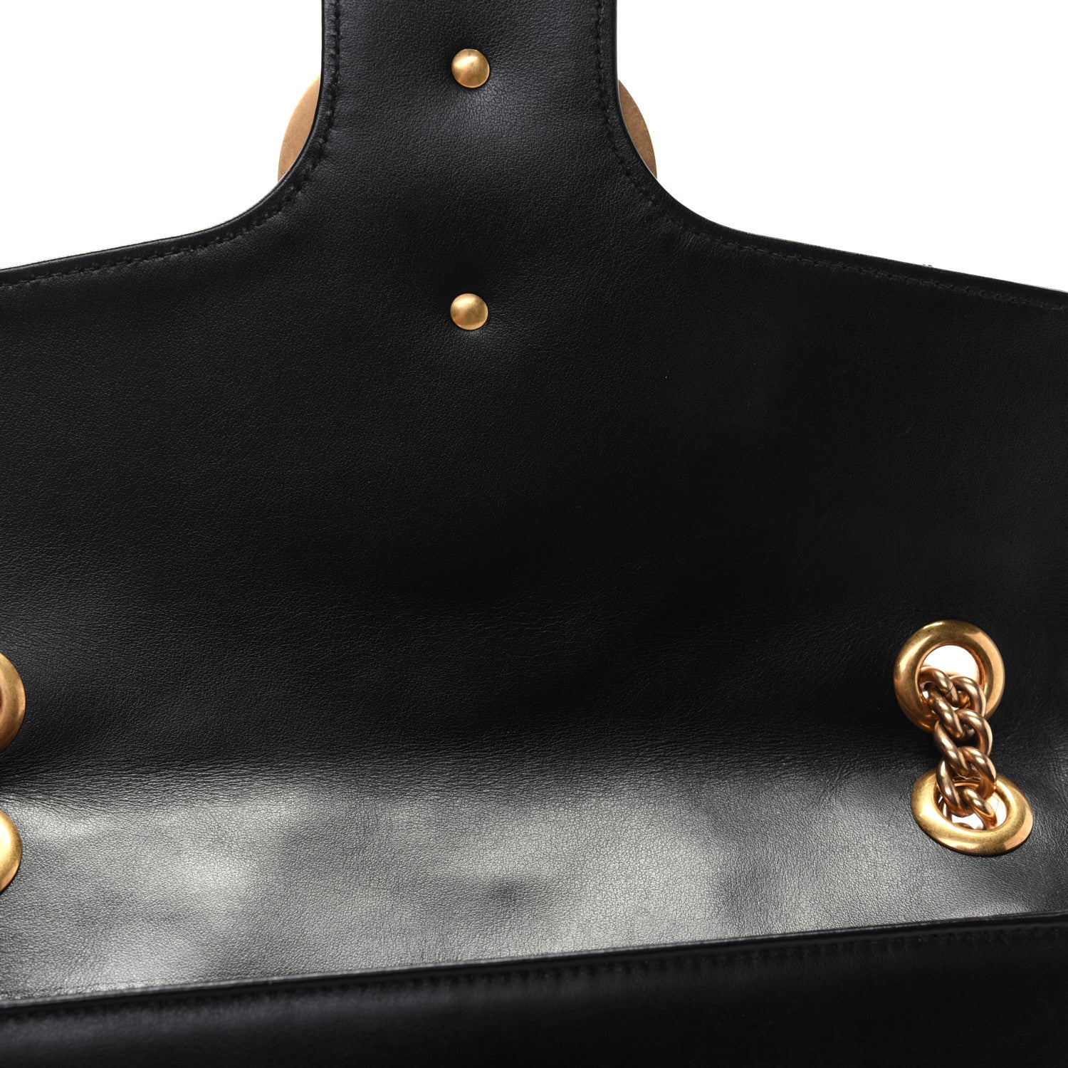 Gucci Calfskin Matelasse Medium GG Marmont Shoulder Bag Black 12 of 15