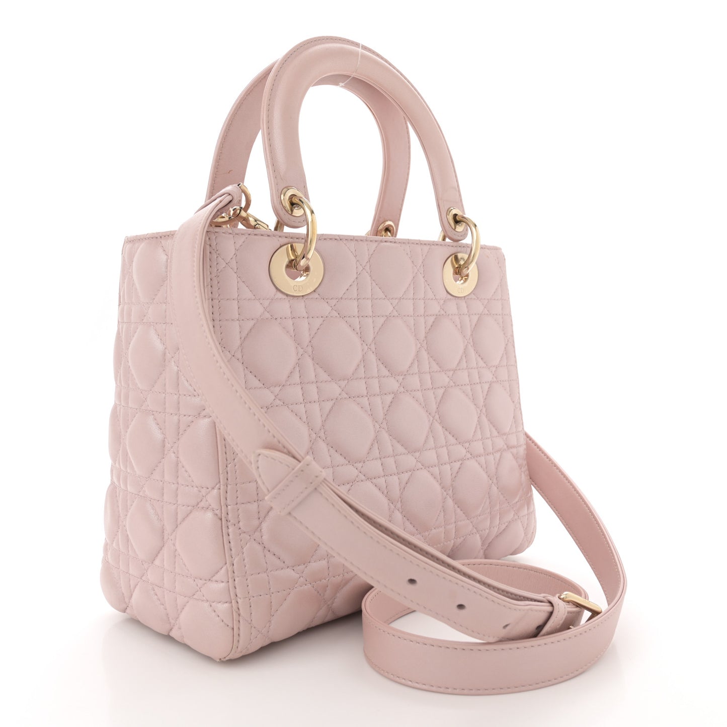 Pearly Lambskin Cannage Medium Lady Dior Lotus