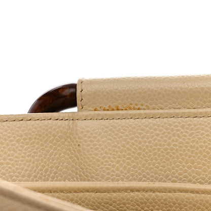 Chanel Caviar Wood Handle Handbag Beige 15 of 16