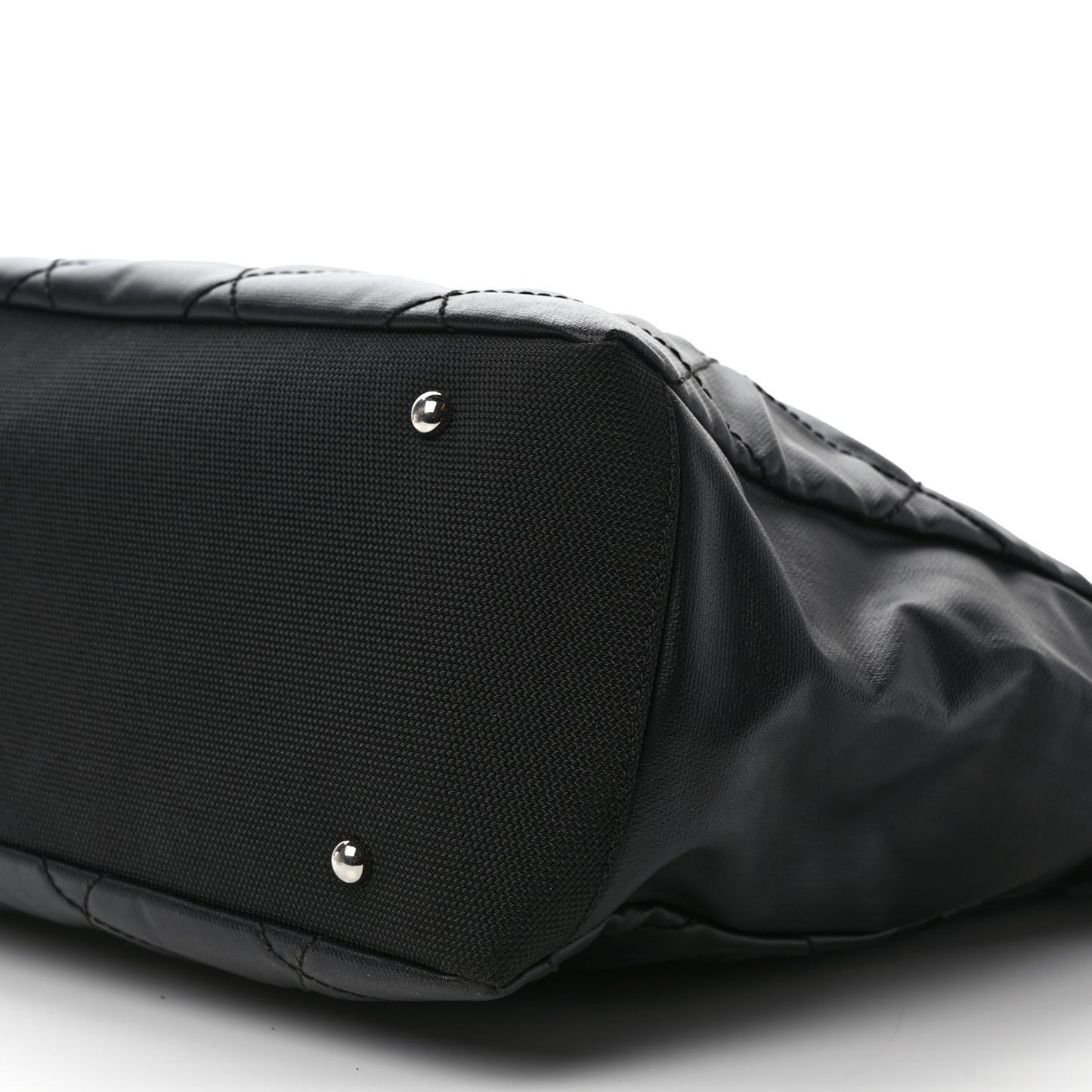 Coated Canvas Quilted Large Paris Biarritz Tote Black