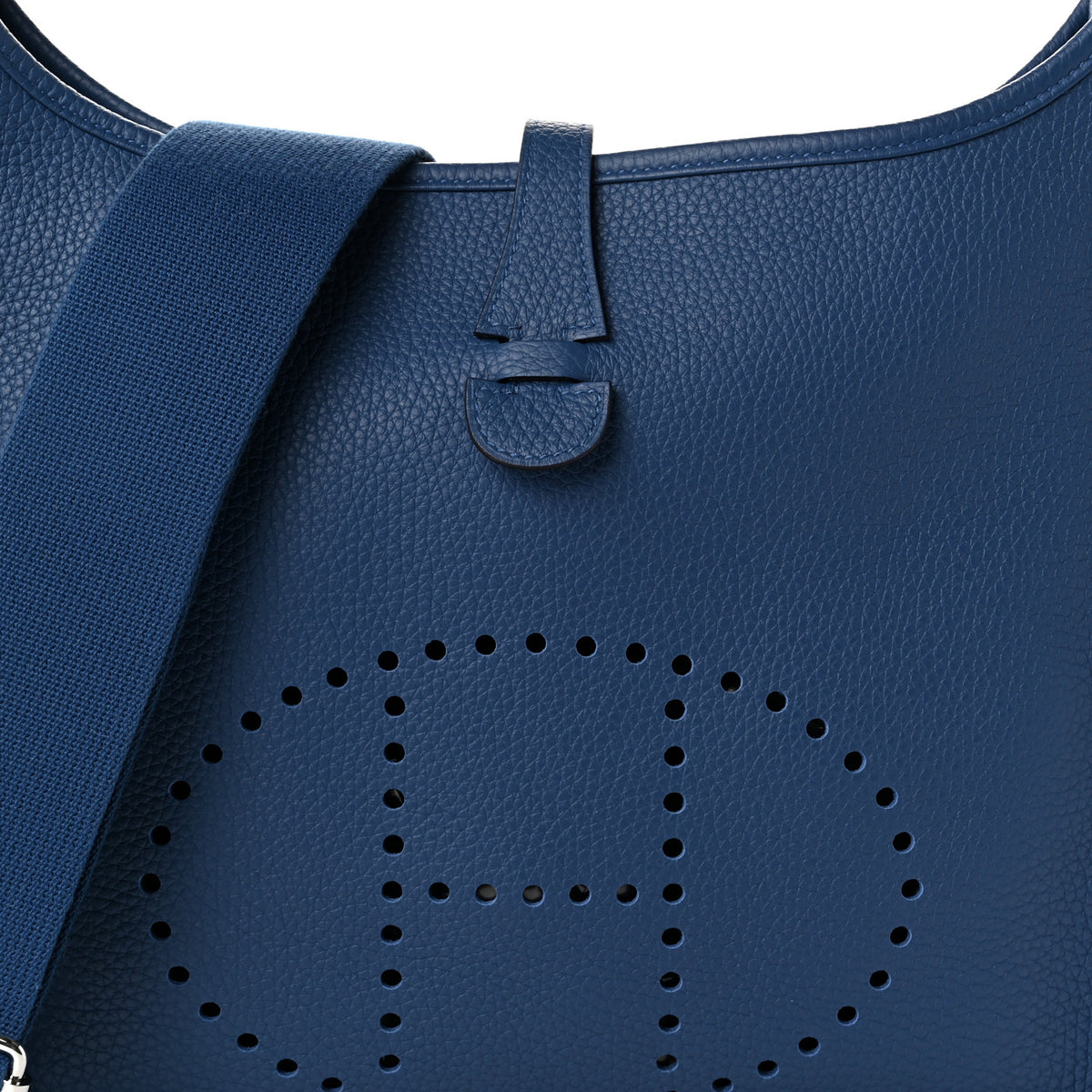 Hermes Taurillon Clemence Evelyne III PM Bleu Tie 8 of 11