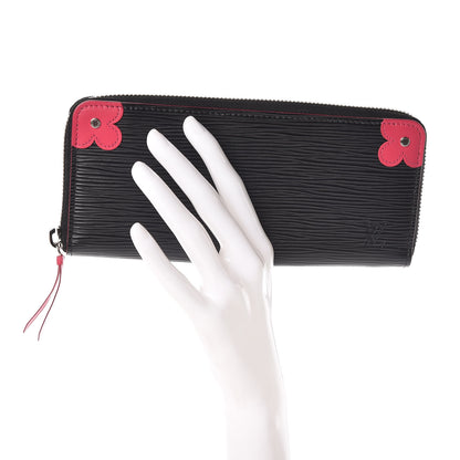 Louis Vuitton Epi Blooming Corners Clemence Wallet Black 2 of 8