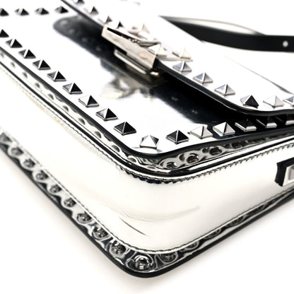Valentino Garavani Mirror Calfskin Small Rockstud23 Shoulder Bag Silver 9 of 9