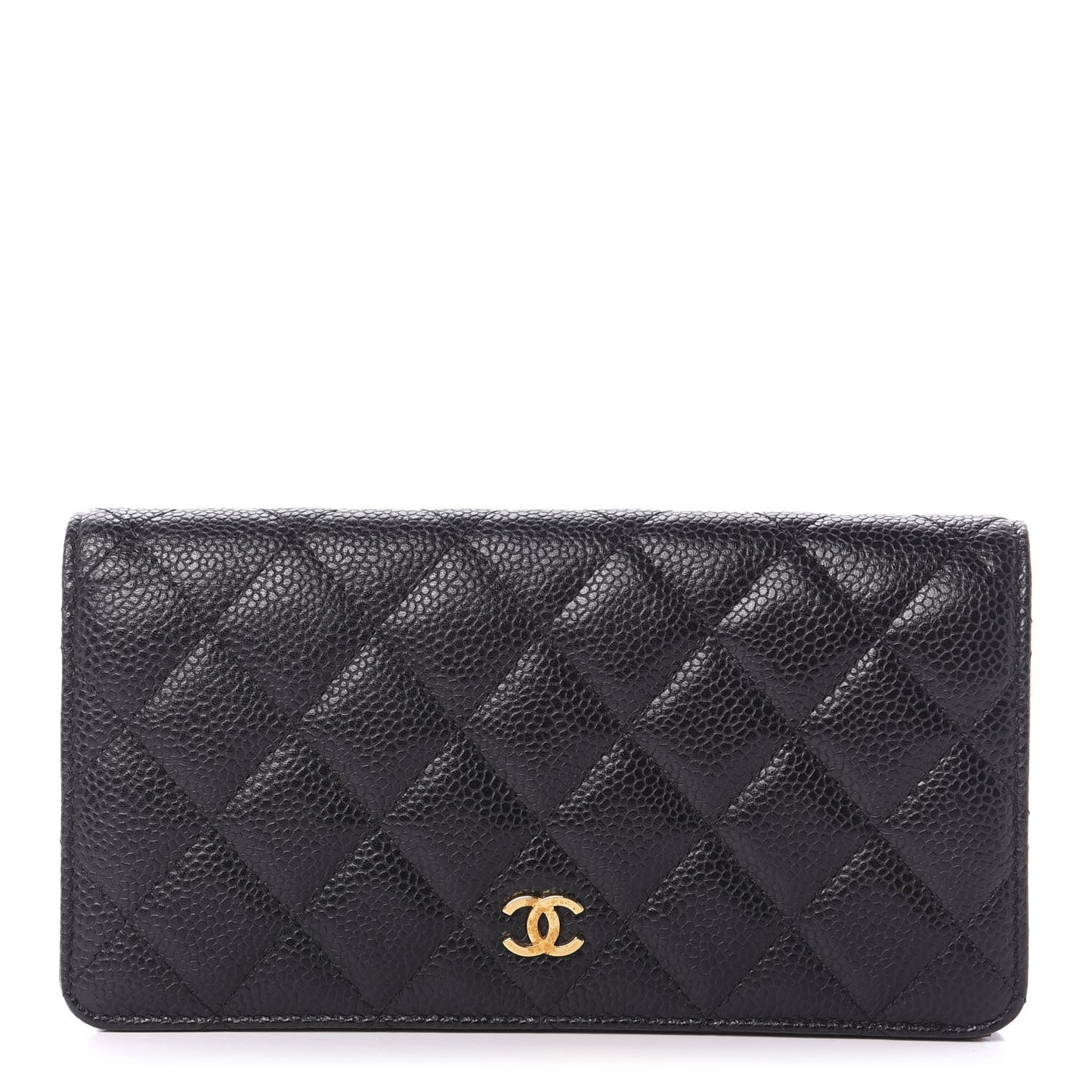 Caviar Quilted Yen Wallet Black