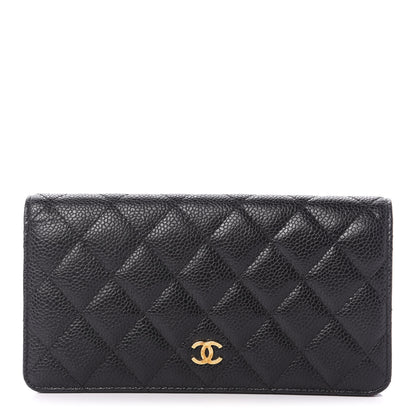 Chanel Caviar Quilted Yen Wallet Black 1 of 10