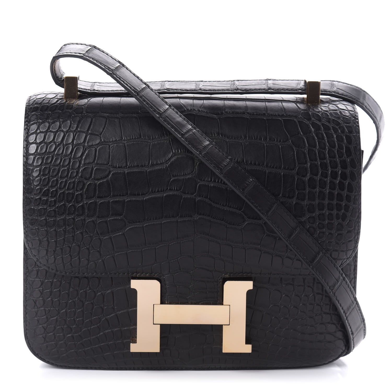 Hermes Matte Alligator Constance 24 Black 1 of 23