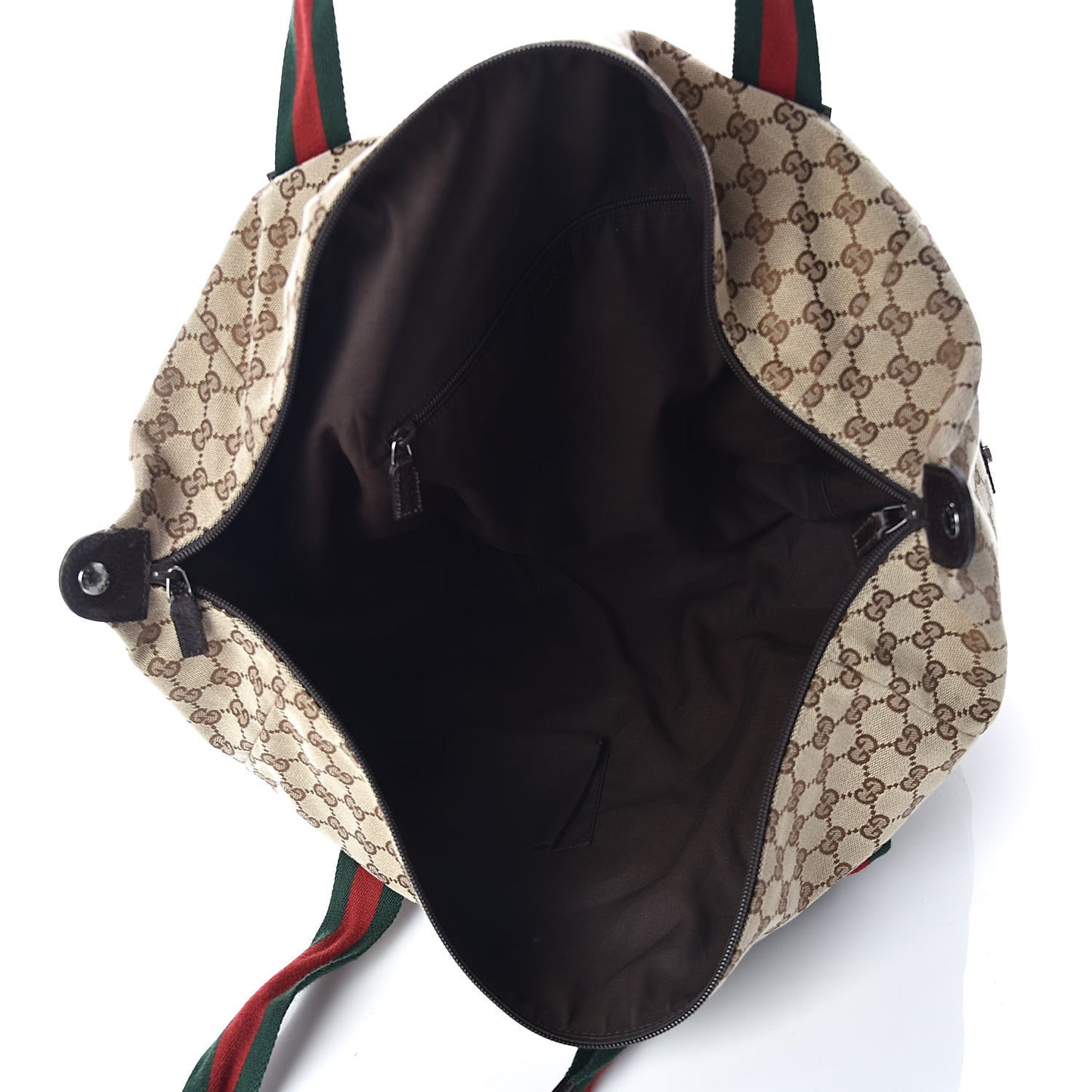 GG Monogram Web Medium Collapsible Carry On Duffle Beige Brown