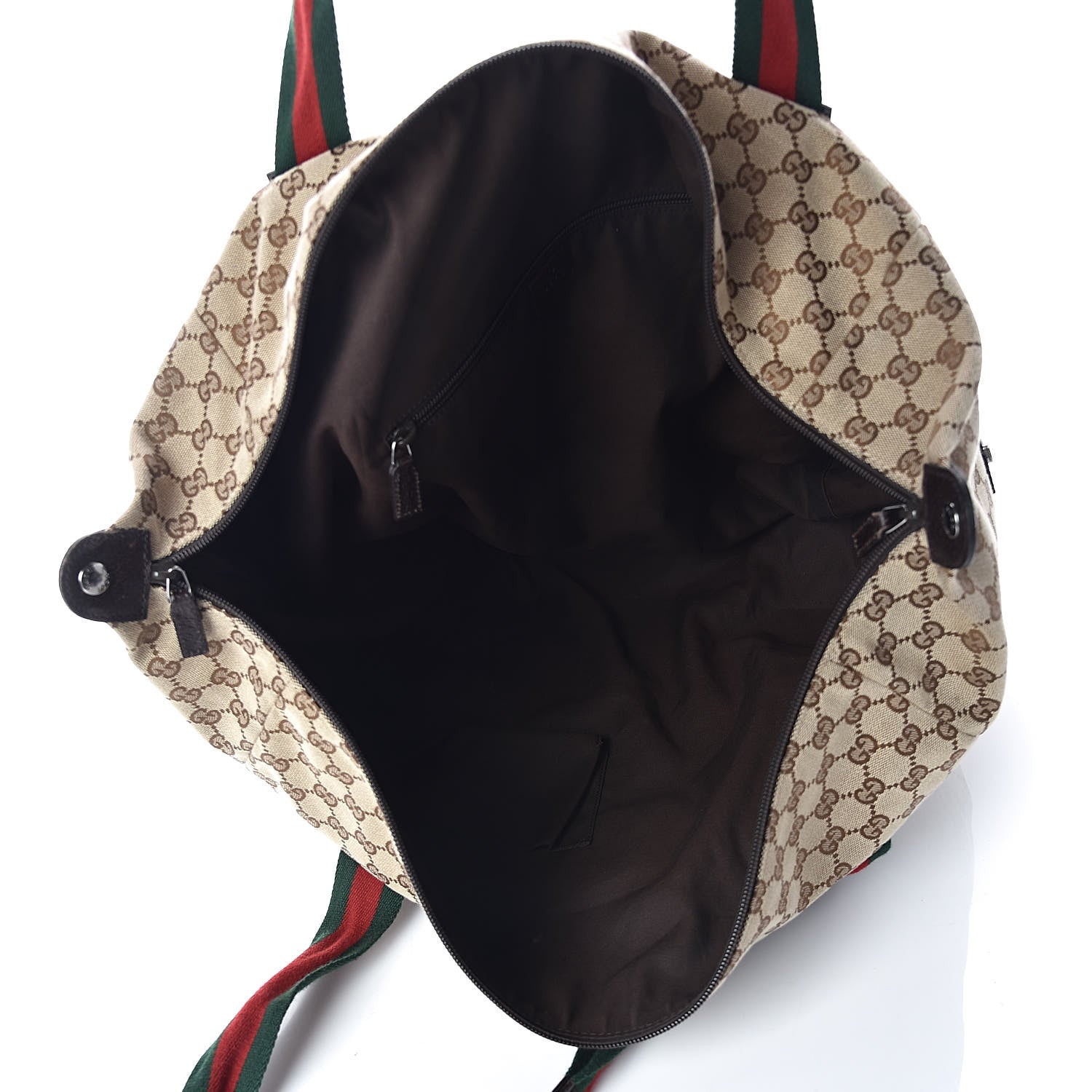 Gucci GG Monogram Web Medium Collapsible Carry On Duffle Beige Brown 5 of 10
