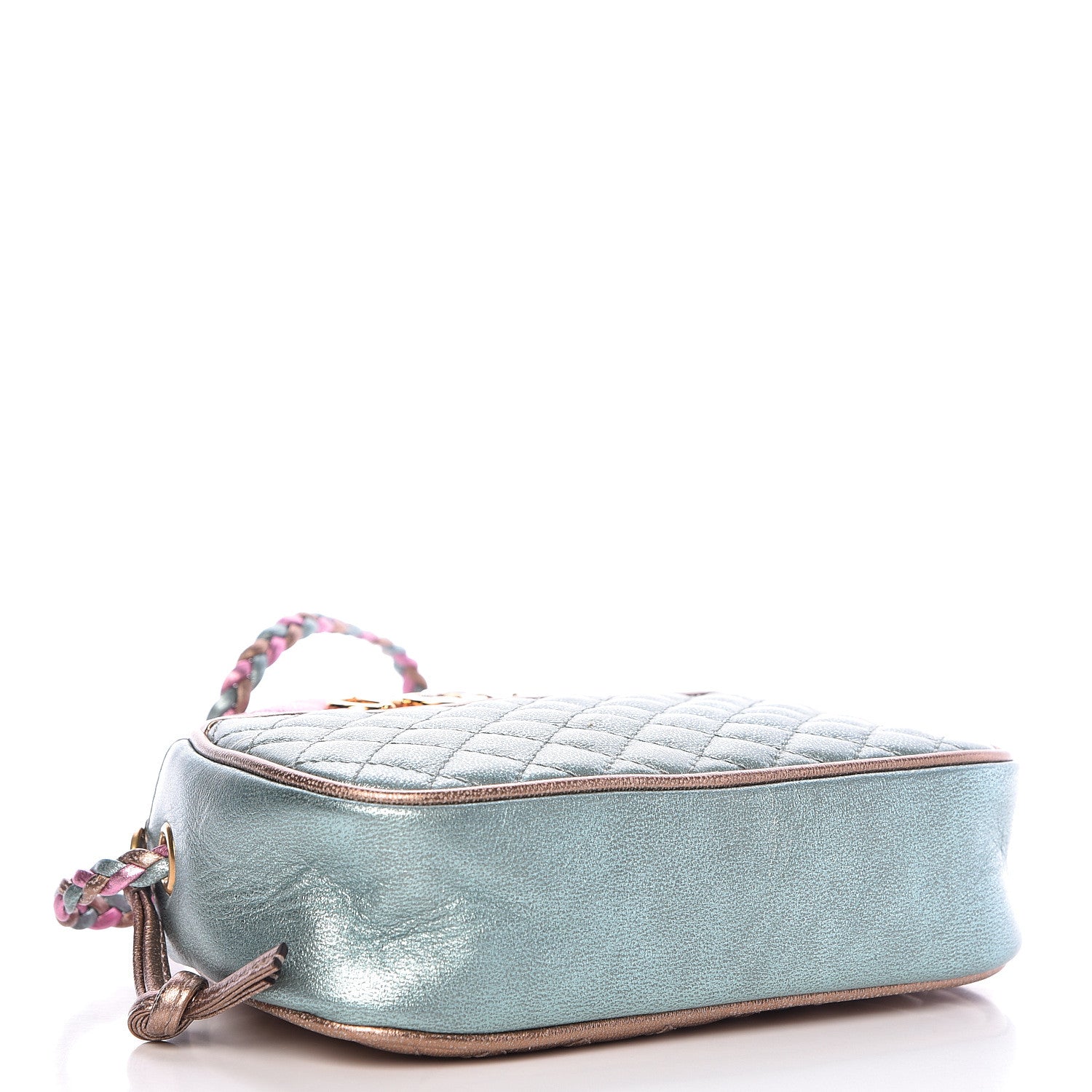 Gucci Laminated Nappa Trapuntata Mini Zumi Dome Shoulder Bag Rosa Lago Rame 4 of 11
