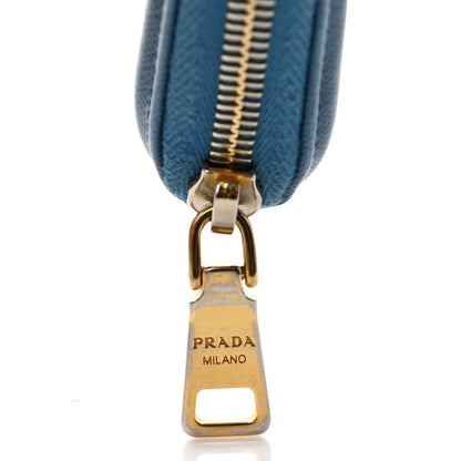 Prada Saffiano Zip Around Wallet Cobalto 6 of 11