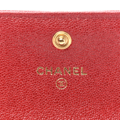 Chanel Caviar Quilted Boy Flap Card Holder Wallet Red 6 of 10