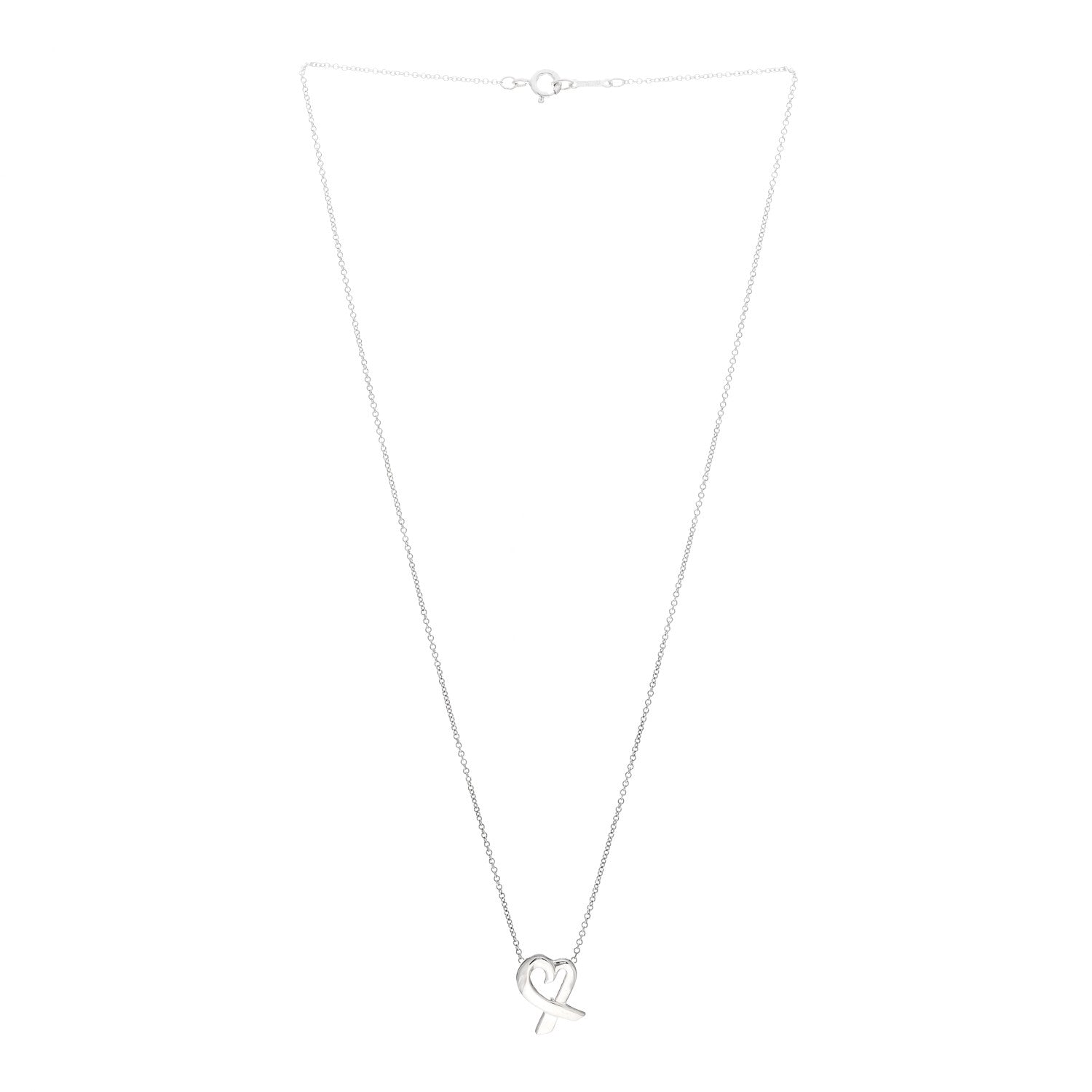 Tiffany Sterling Silver Small Paloma Picasso Loving Heart Pendant Necklace 3 of 5