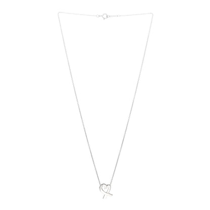 Tiffany Sterling Silver Small Paloma Picasso Loving Heart Pendant Necklace 3 of 5