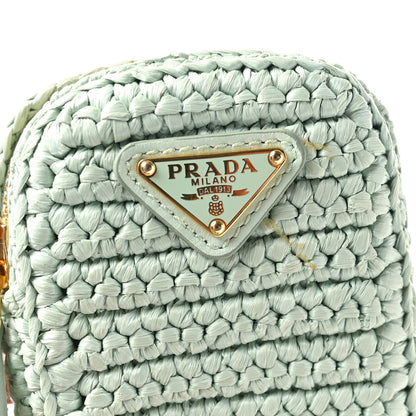 Prada Yarn Raffia Effect Crochet Re-Edition 2005 Shoulder Bag Acqua 7 of 13