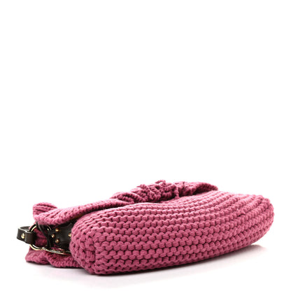 Fendi Wool Knit Small Chef Shoulder Bag Pink 4 of 10