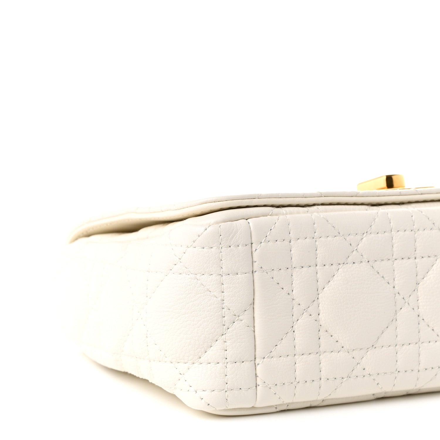 Christian Dior Calfskin Cannage Small Caro Bag Ivory 8 of 10