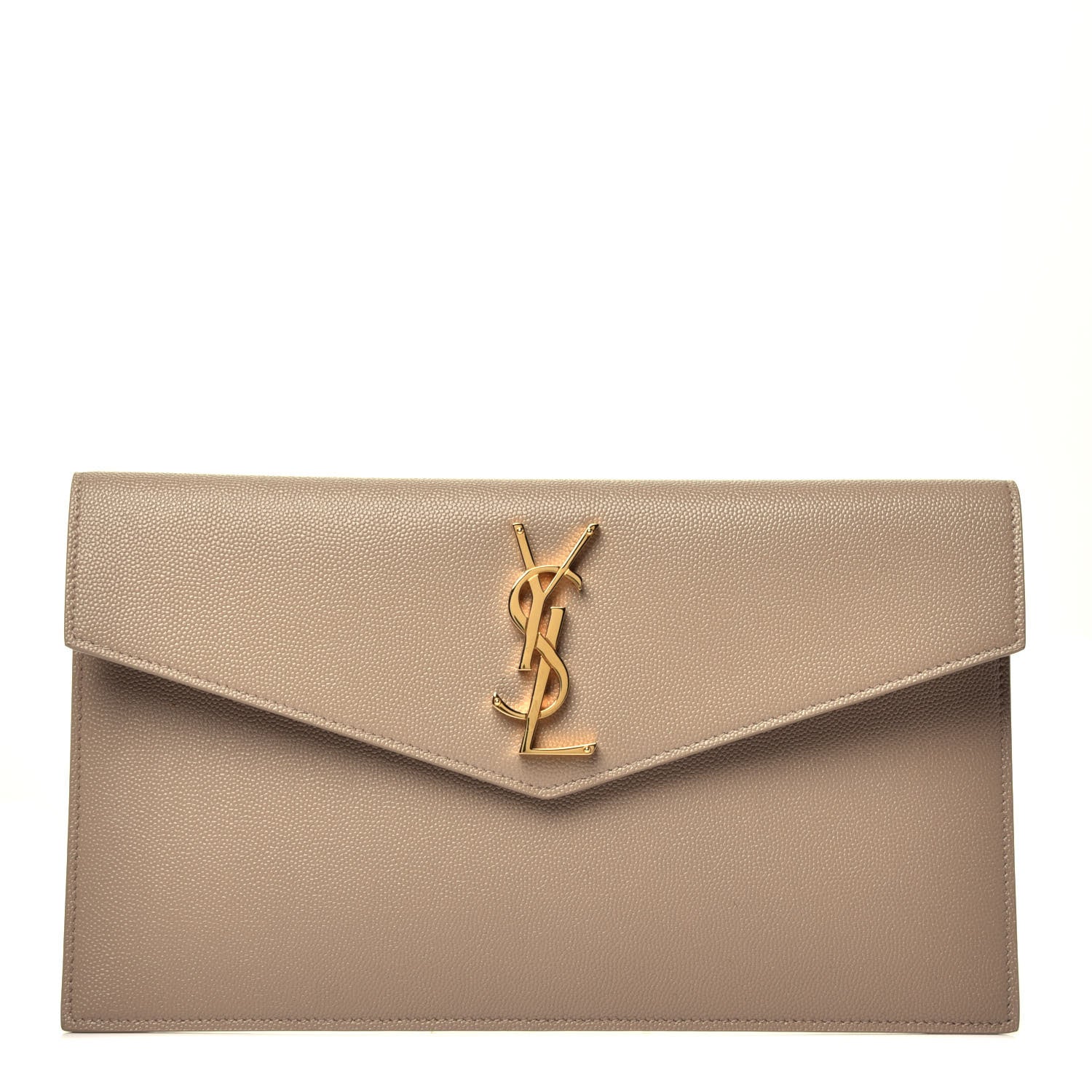 Saint Laurent Grain De Poudre Uptown Pouch Dark Beige 1 of 7