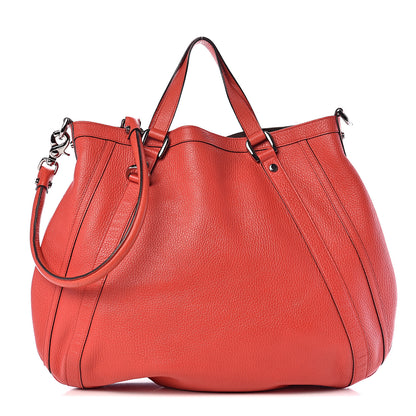 Gucci Pebbled Calfskin Medium Abbey Convertible Tote Red 1 of 9